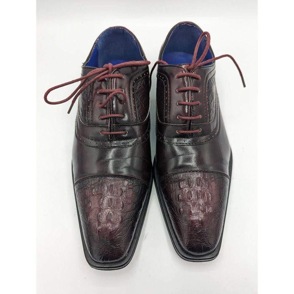 Roberto Chillini Status Dress Shoes Wedding Vegas Party! Wine Color Size 11